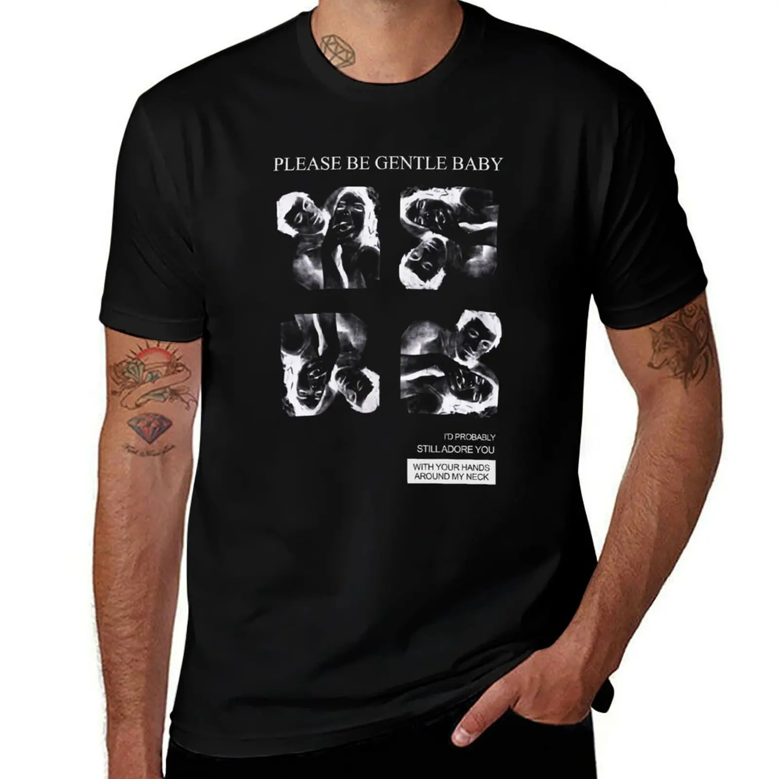 

Gentle Baby T-Shirt oversized graphic tee blacks Aesthetic clothing kawaii clothes heavyweight t shirts for men