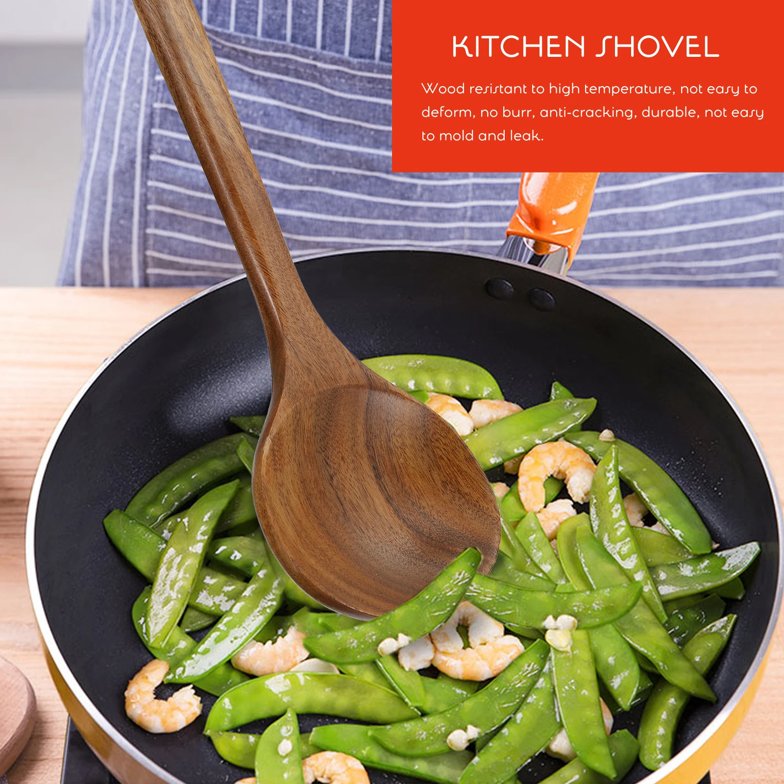 

Wooden Spoon Teak Ladle Safe Wood Kitchen Scoop Cooking Utensil Serving Spoon Flatware Wood Ladle Kitchen Cooking Scoop