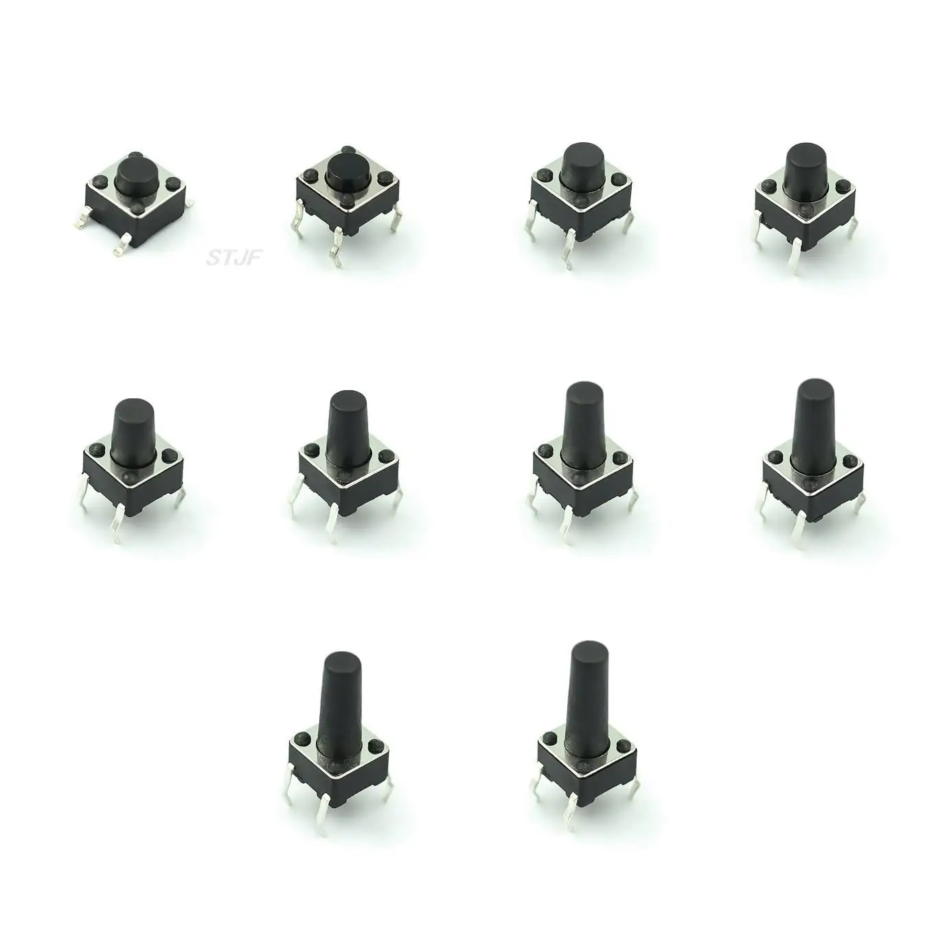 10 models 200pcs 6*6 Tact Switch Tactile Push Button Switch Kit, Height: 4.3MM~13MM DIP 4P micro switch 6x6 Key switch