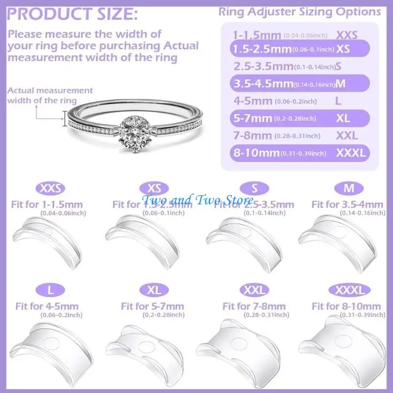 HX6F Ring Size Reducer Sizing Strips Invisible Plastic Adjusters for a Fit