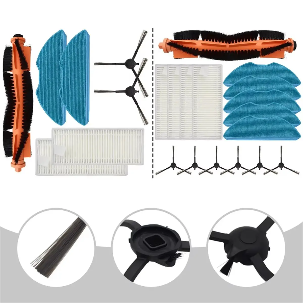 FZFZ For HomeRun 3000 Series XU3100/01 XU3110/02 XU3000/01 XU3000/02 Main Brush Side Brushes Vacuum Cleaner Spare Parts