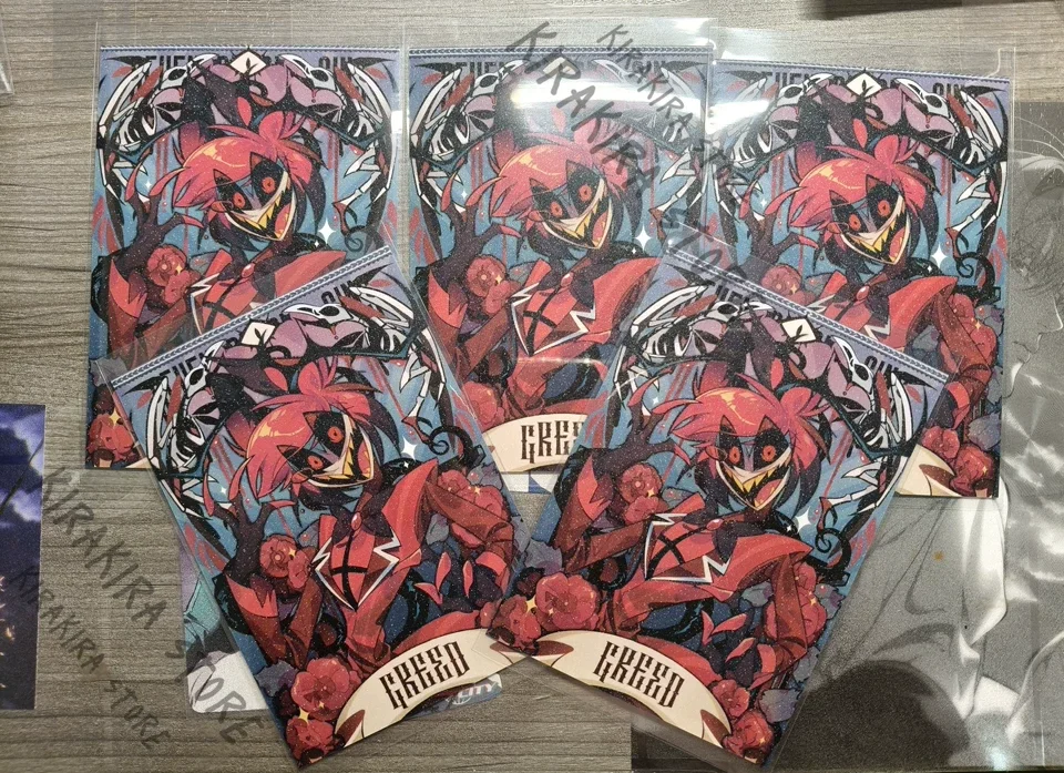 Hazbin Hotel Vox Alastor Angel Dust Charlie Husk Lucifer Acrylic Color Paper Standing Sign Keychain Postcard Pendant view 5