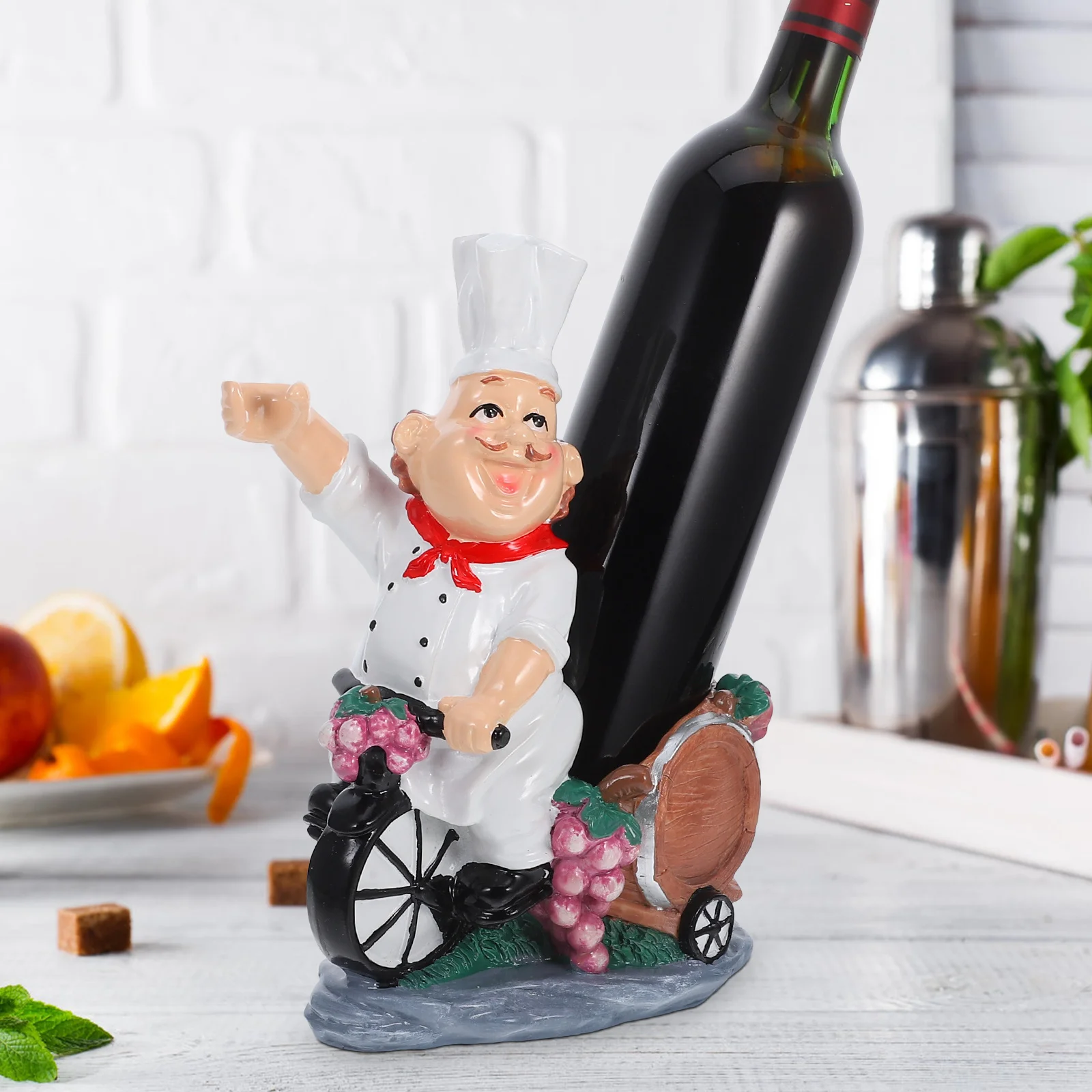 

Creative White Resin Wine Rack Handmade Wine Holder Bar Accessories Home Wedding Birthday Decor Resin Crafts Bar Accessories