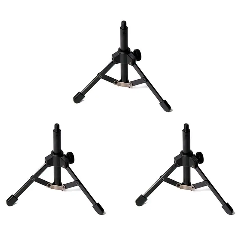 Stylish-3X Foldable Tripod Desktop Microphone Stand Holder For Podcasts, Online Chat, Conferences, Lectures,Meetings, And More