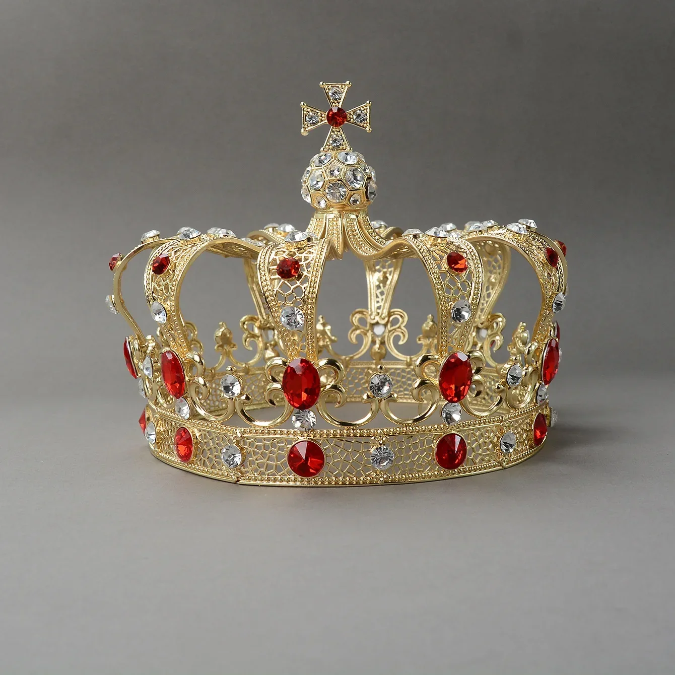 Royal Cross Castle Rhinestone Crown Party Tiara wedding Props