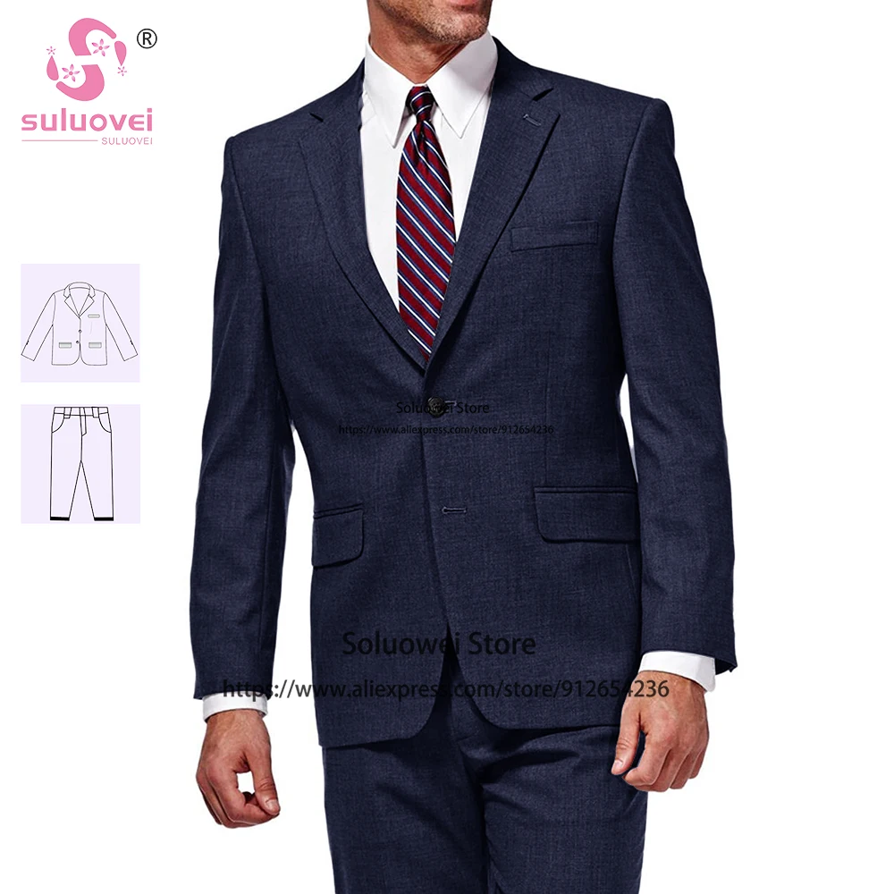 Fashion Suits For Men Slim Fit 3 Piece Pants Set One Button Formal Wedding Groomsmen Prom Dinner Tuxedo Terno Masculino Completo