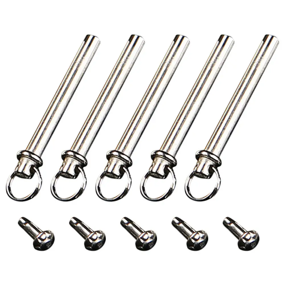 5Sets Professional Folding Fan Rivet and Nut Set Silver Plated Metal Shaft Fasteners for Handheld Fan Repairing and Crafting Use