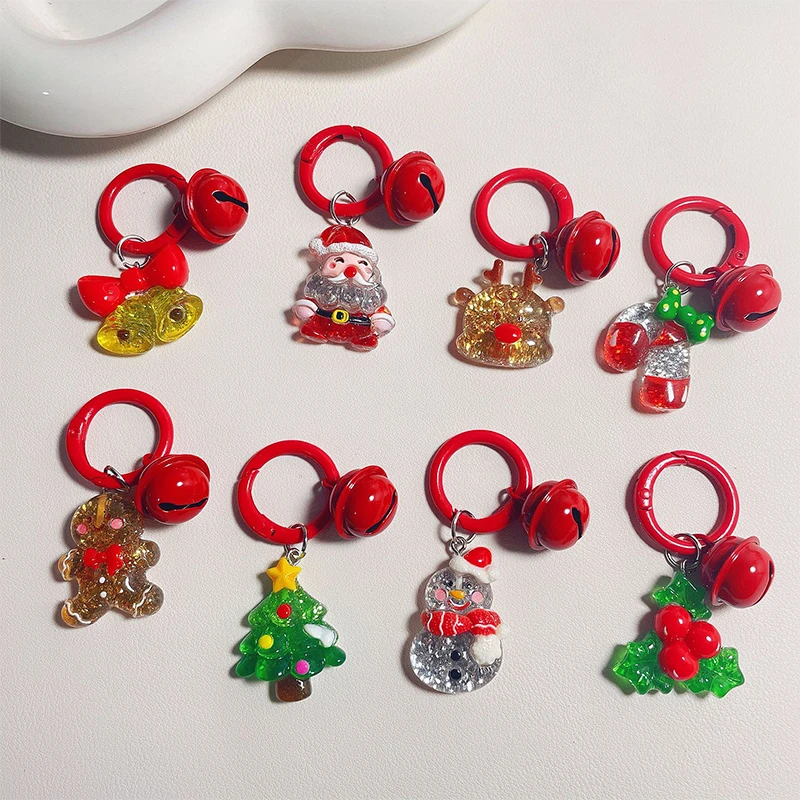 Cute Cartoon Christmas Pendant Fashion Christmas Tree Snowman Keychain Exquisite Backpack Hanging Decoration Accessories Gifts