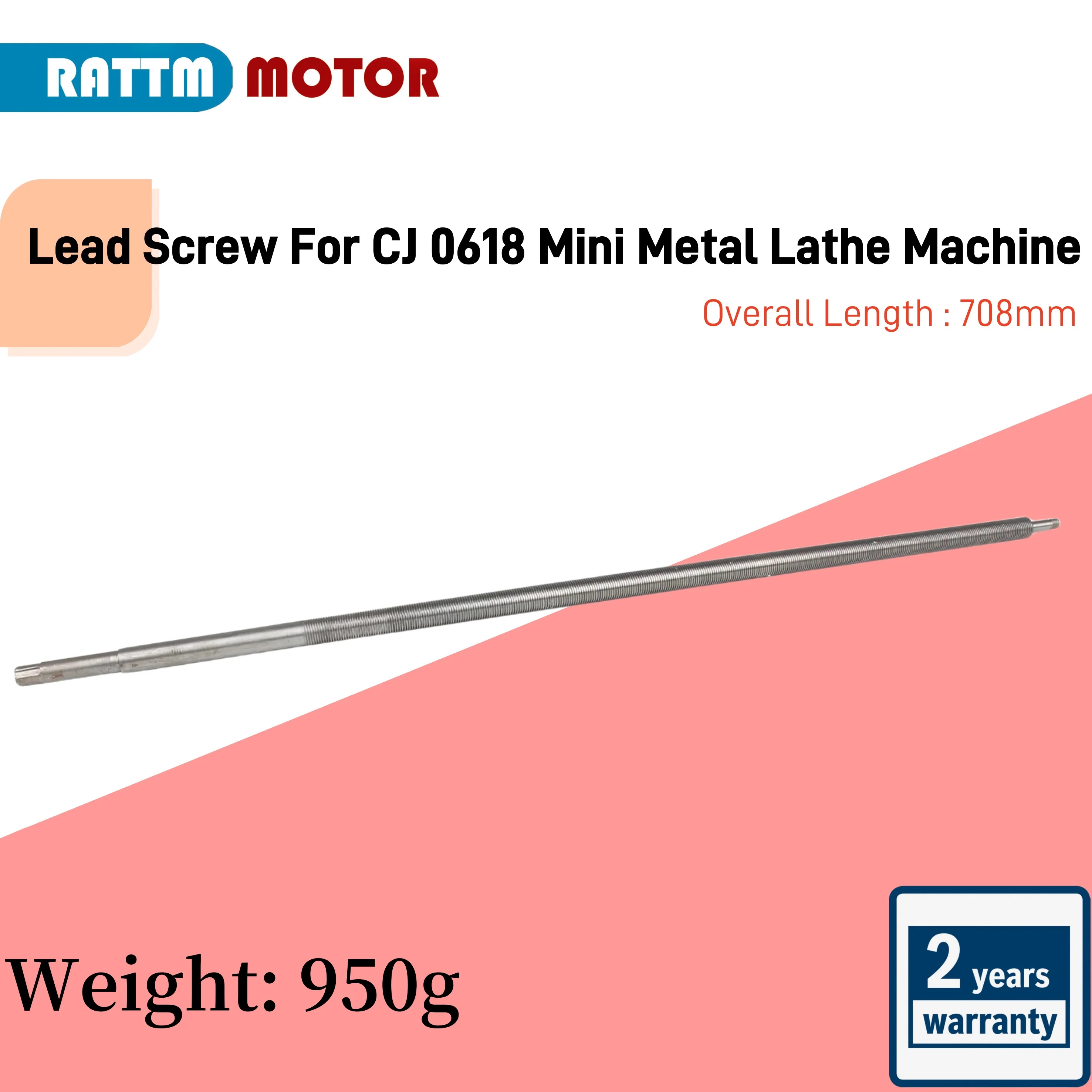 cj-0618-ミニ金属旋盤機械アクセサリー部品全長-708-ミリメートルのためのリードねじ
