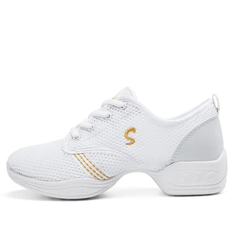 Chaussures de danse à semelle extérieure souple pour femmes, baskets de jazz respirantes, chaussures hip hop modernes pour dames et filles, fonction de sport