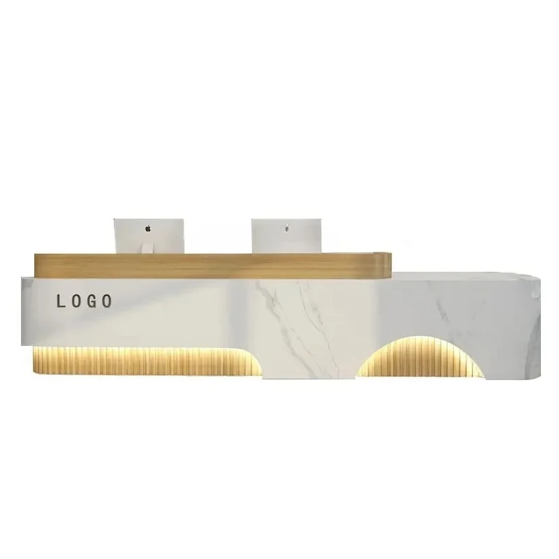 TT53Checkout Page Simple Modern Clothing Store Bar Counter Light Luxury Counter Table Tea House Customized Hotel Company Front D