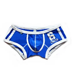 Roupa interior baixa cintura sexy esportes algodão moda carta boxer briefs juventude dos homens