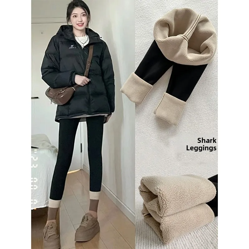 

Женские утепленные флисом леггинсы с высокой талией для йоги, осенне-зимние спортивные брюки для похудения, теплые хлопковые облегающие брюки-базовый слой