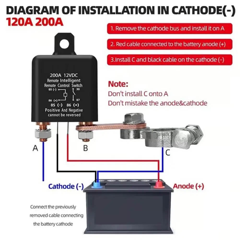 Remote Battery Cut Off Switch DC 12V/24V Automatic Power Shut Off Switch Disconnect Switch For Car SUV Truck