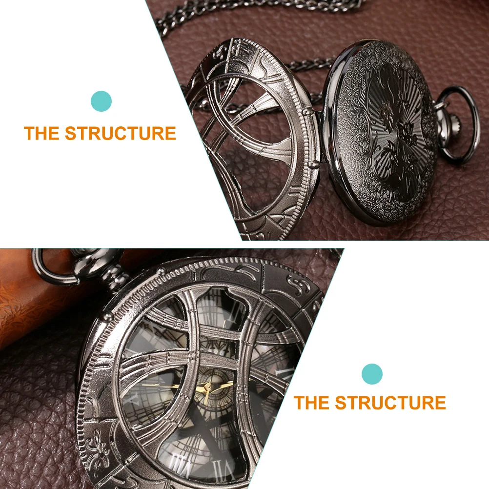 

Vintage Style Pocket Watch With Chain Retro Hanging Watch Decorative Pendant Design Handcrafted Timepiece For Party