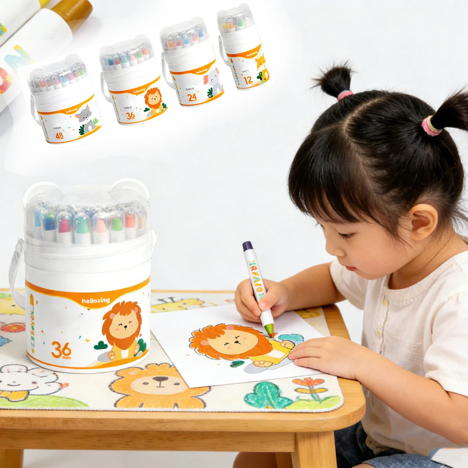 

Rotating Crayon Smooth Crayon Colored Crayon Kindergarten Special Oil Painting Stick Color Pen Student Stationery Supplies