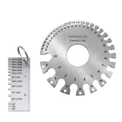 0-36 Round AWG SWG Wire Gauge Thickness Ruler Gauge Diameter Stainless Steel Measurer Tool