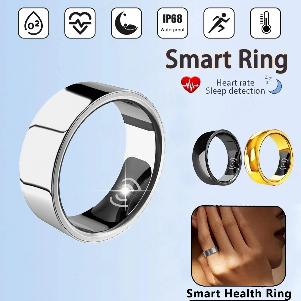 

SR200 Gold Smart Ring Heart Rate Blood Pressure Blood Oxygen Temperature Sleep Calories Multilingual Fitness Tracker Health Ring