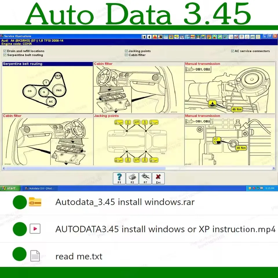 Versión más reciente Autodata 3.45 software de reparación de automóviles datos de diagramas de cableado con video de instalación