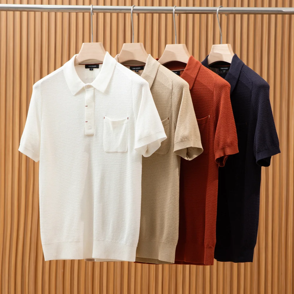

Elegant Men's Short Sleeve Shirt Textured Linen Lyocell Breathable Summer Fashion High-End Feeling Antibacterial Static ...