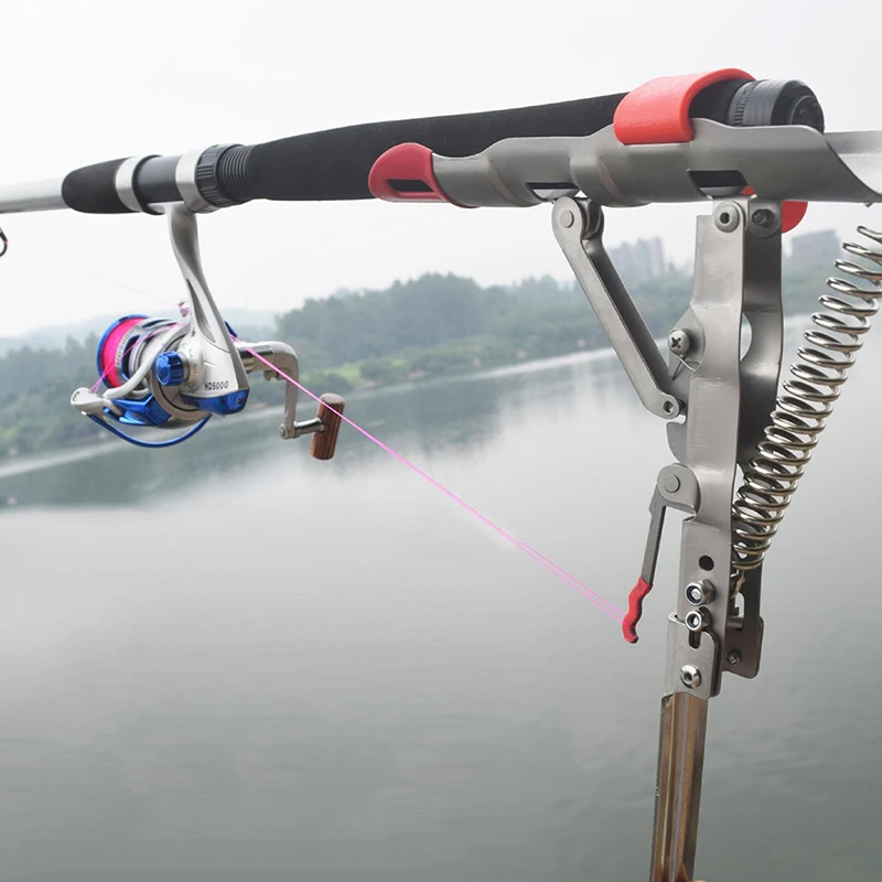 

New Full Stainless Steel Automatic Spring Fishing Rods Holders, Adjustable Sensitivity Folding Fishing Bite Bracket