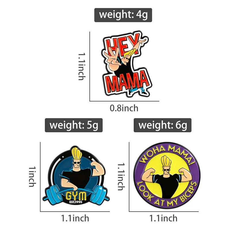 Vintage Funny Anime Muscle Man Enamel Pins , Humorous Classic Quotes Decorations, Unisex Design, Cosplay Daily Accessories Gift