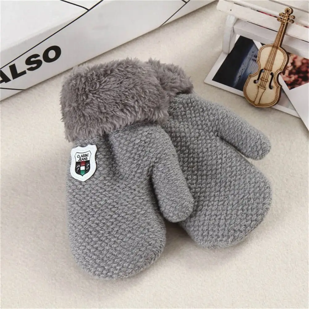 Winter Soft Plush Kids Gloves Cute Knitted Mittens Thick Warm For 2-9 years old