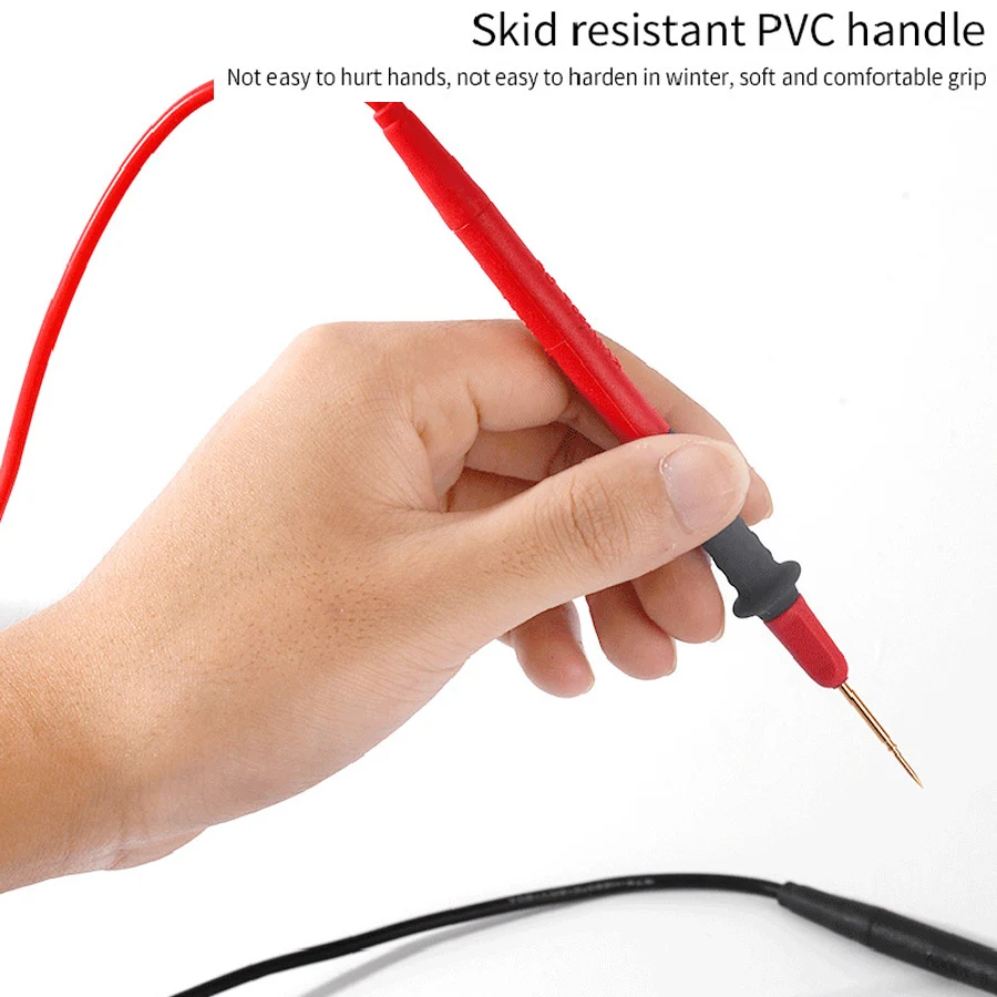 DS-HP20 Multimeter Test Leads Cable Pen Probe Wire Interchangeable Head Silicone Anti-skid Test Wire Tips