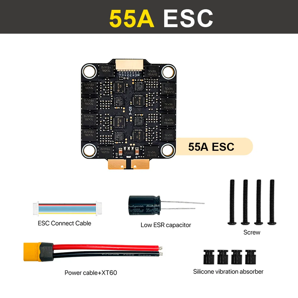 9IMOD F405 Flight Stack F405 Flight Control 55A/60A ESC 3-6S Lipo 30,5x30,5mm ICM42688 Gyro voor afstandsbediening FPV Racing Drone