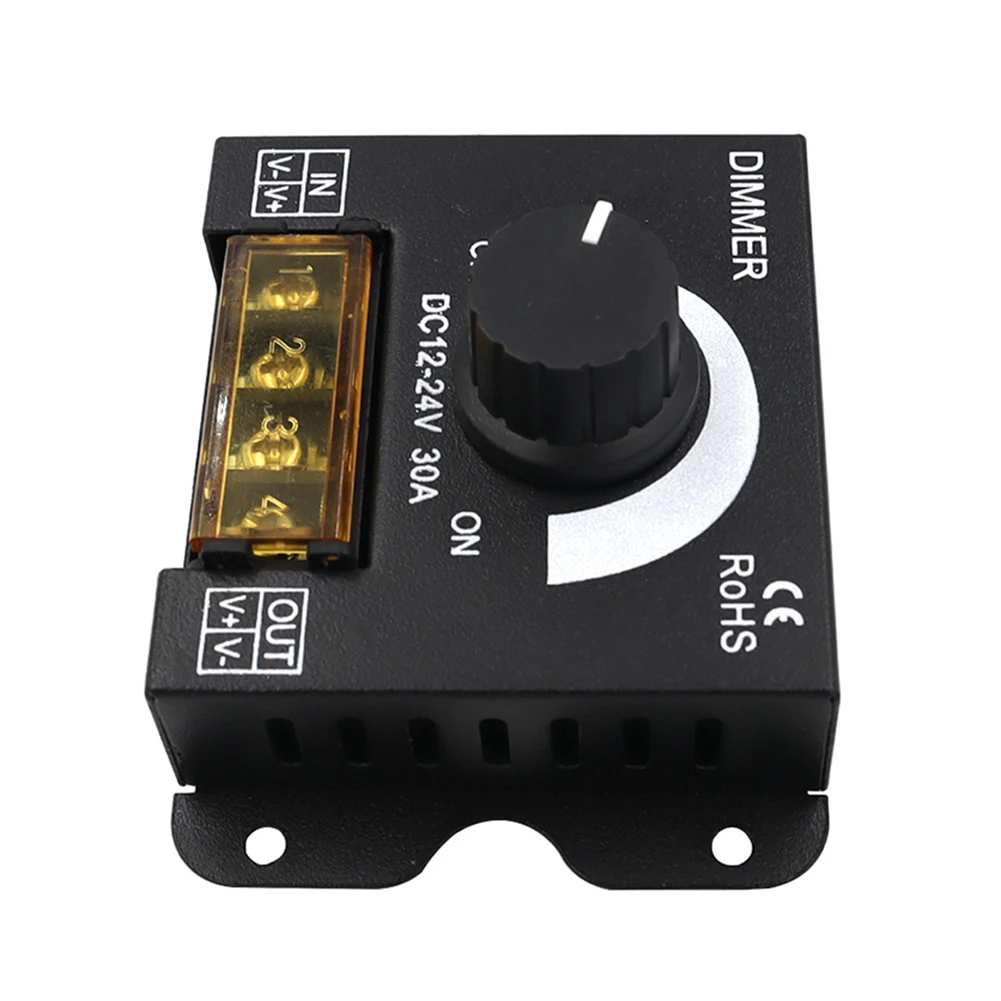 

30A LED Brightness Regulator DC 12V-24V LED Dimmer Switch PWM Digital Stepless Dimming for Lamp Strip Single Color Lamp