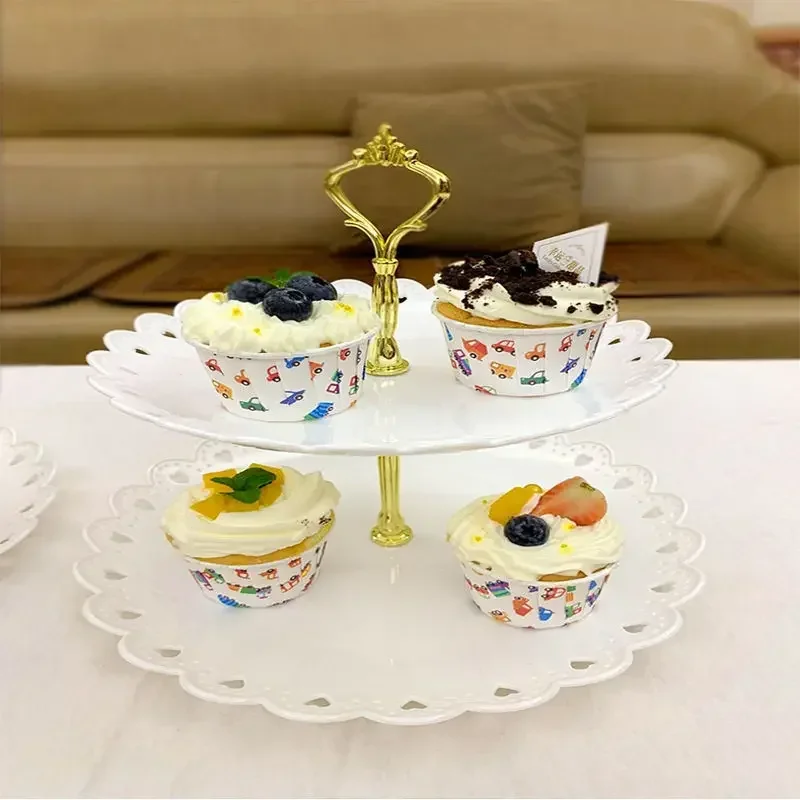 2/3-layer Cake Stand Dishes Cupcake Snacks Plates Plastic Candy Living Room Home Fruit Plate Creative Modern Fruit Basket New