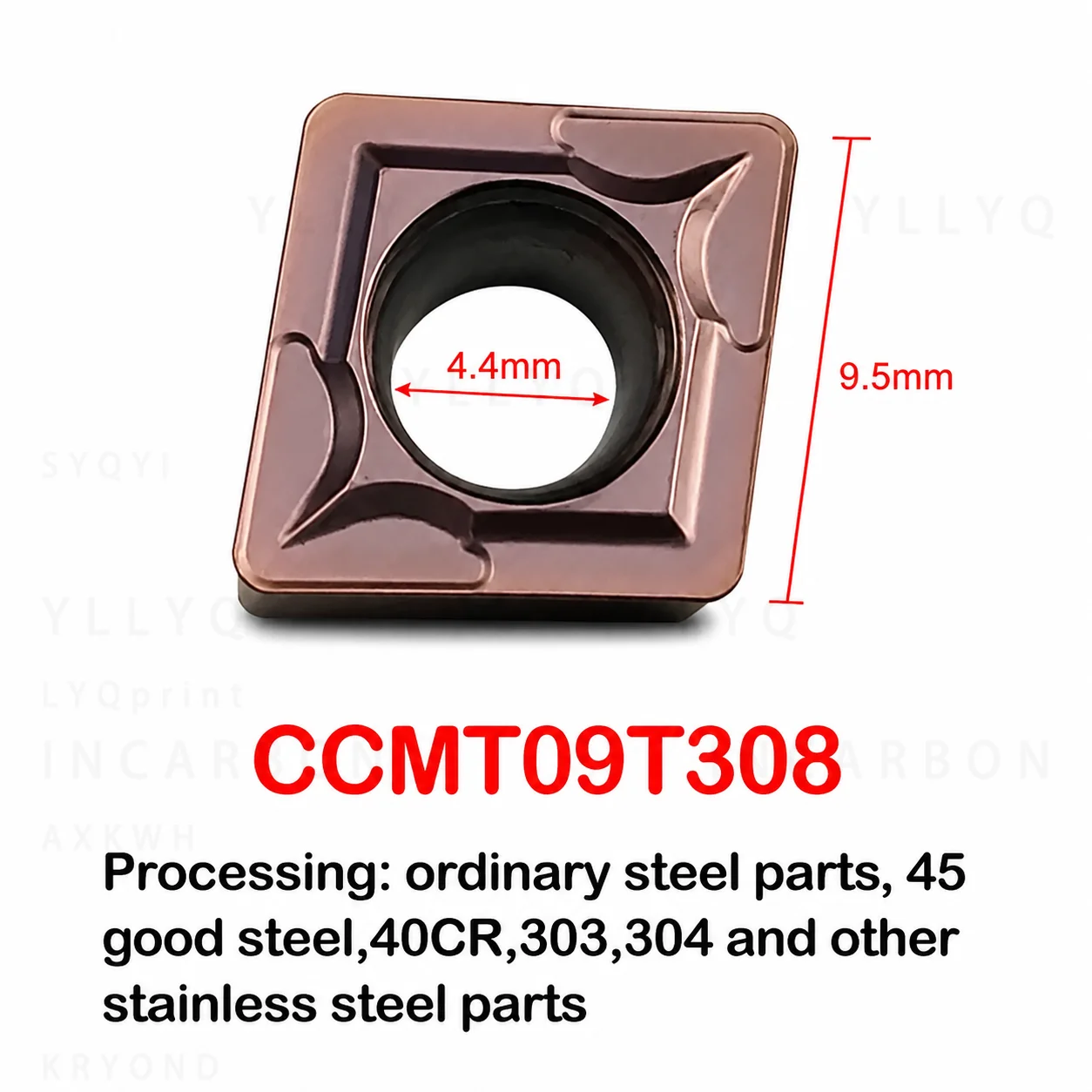 10PCS CCMT060204 09T304 Diamond Shaped CNC Insert, Lathe Blade for Inner Hole & Outer Circle Machining Stainless Steel