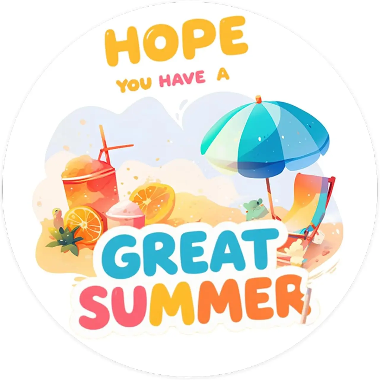 

Великолепные летние наклейки, 2-дюймовые круглые пляжные наклейки с закатом, летние наклейки «Hello», для печати конвертов, подарочных карт, сумок, маленьких