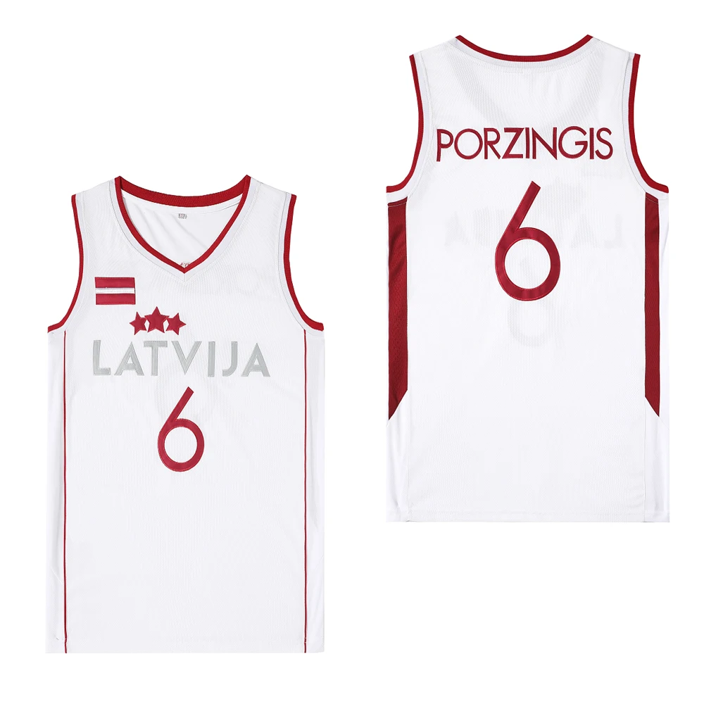 

Bg Basketball Jerseys Latvija 6 Porzingis Jersey Sewing Embroidery Chea Outdoor Sports High-quality White 2023 New Best Sellers