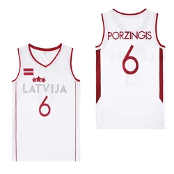 Bg koszulki koszykarskie Latvija 6 Porzingis Jersey zdobienie do szycia Chea Outdoor sportowe wysokiej jakości białe 2023 nowy najlepszy sprzedawców