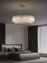2023 New modern light luxury crystal living room chandelier High-end dining room bedroom hall luxury home decoration Led lightin