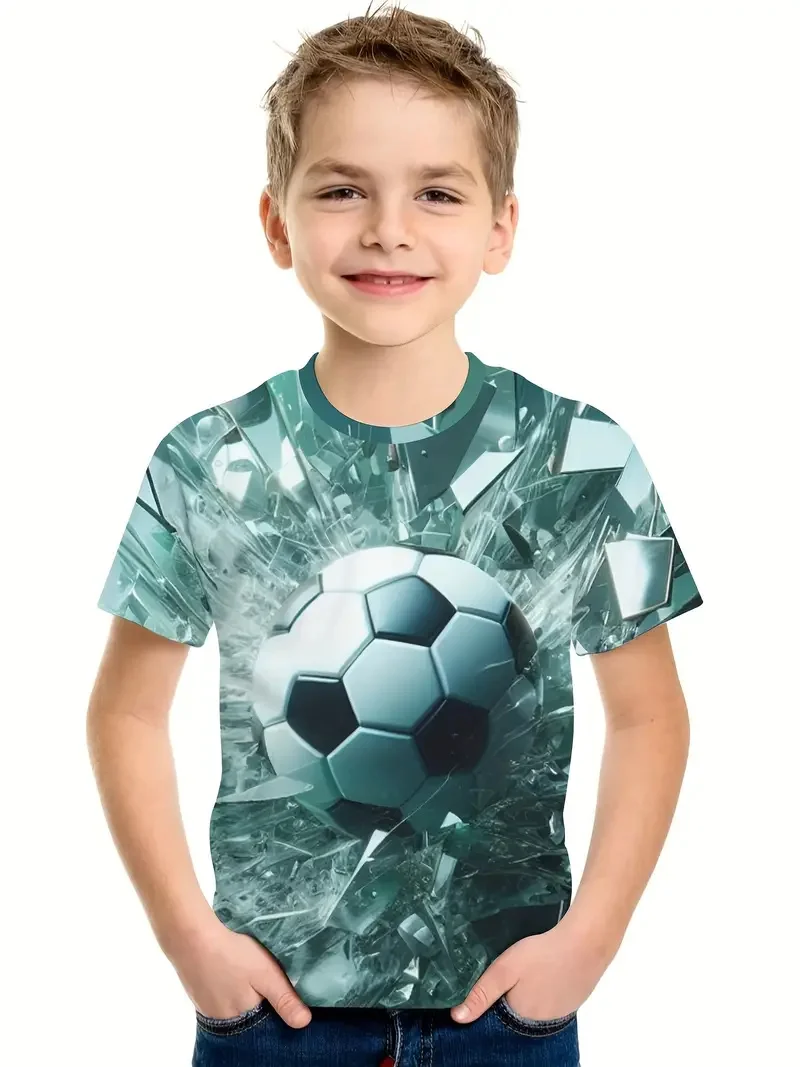 Ball Sports Fitness Football 3d Print Cool Boys Clothing Summer New Baby T-Shirt Casual Daily Boy Clothes Top Tee