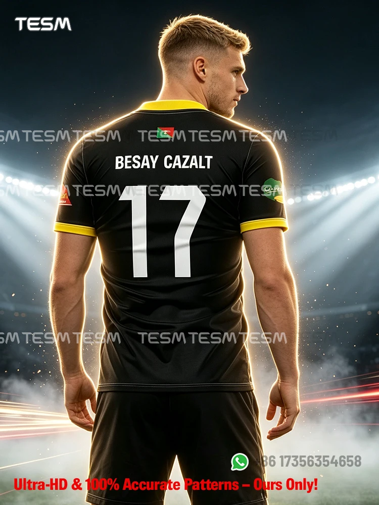 TESM Football Fans T Shirt Quick Dry Breathable Sports Jersey Men Casual Street Short Sleeve Soccer Training