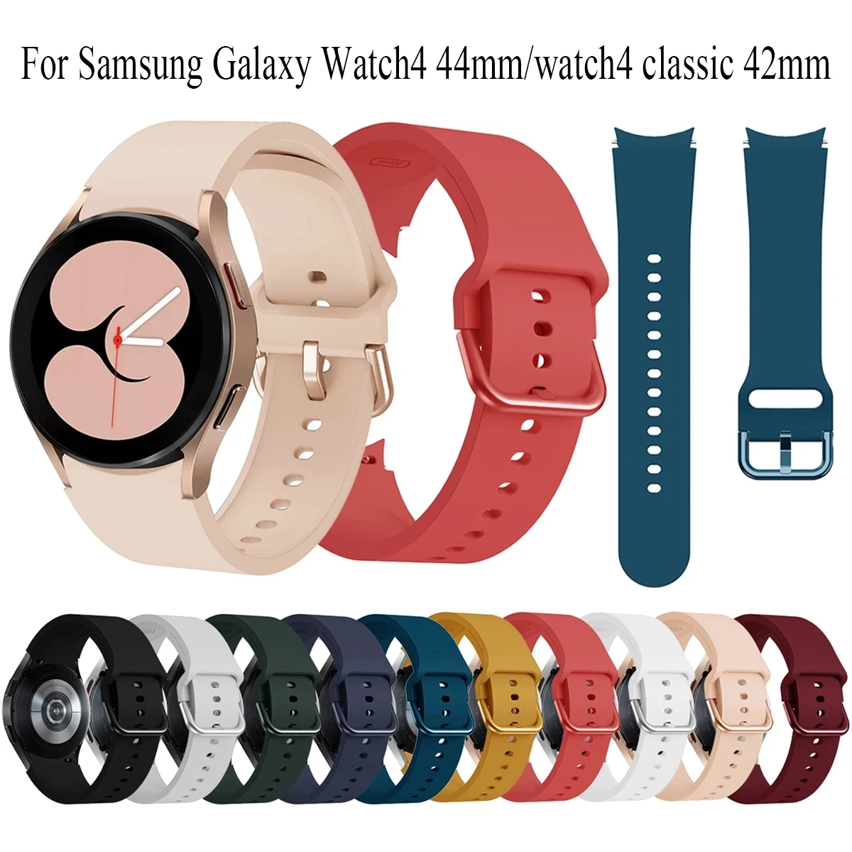 BEHUA 20mm Uhrenarmband für Samsung Galaxy Watch 4 40mm/44mm Gear S2 Active 2 Uhrenarmband Watch4 Classic 42mm 46mm Correa Armband – Detail 2