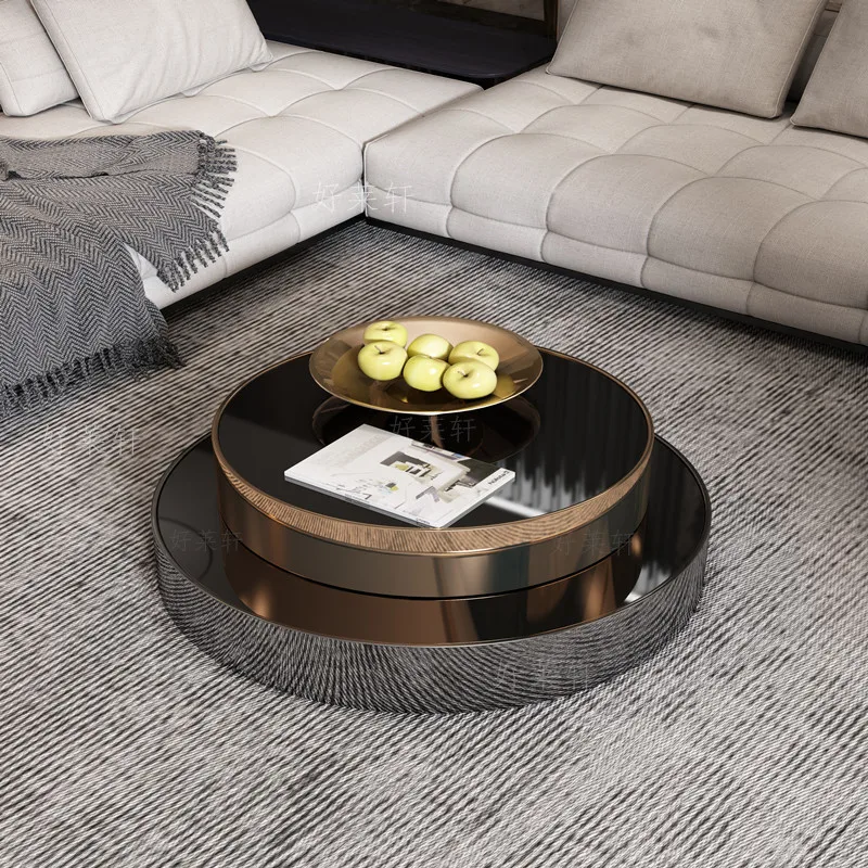 طاولات القهوة الذهبية الكلاسيكية المستديرة على الطراز الأوروبي طاولات القهوة الضيقة المصممة لغرفة المعيشة أثاث ميسا دي سنترو سالا للمنزل