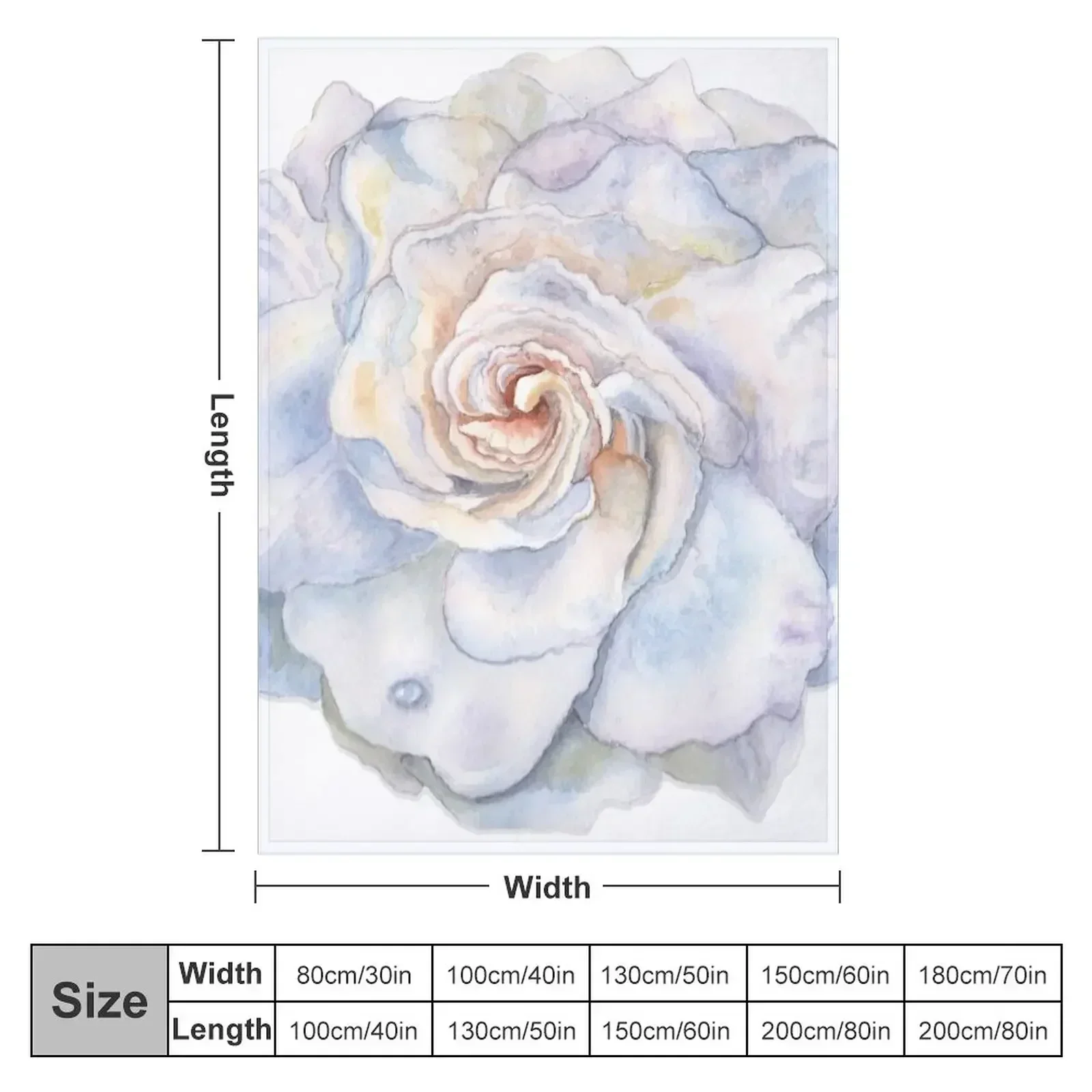 Gardenia Watercolor Print Throw Blanket couch cozy soft plush fuzzy picnic outdoor blanket