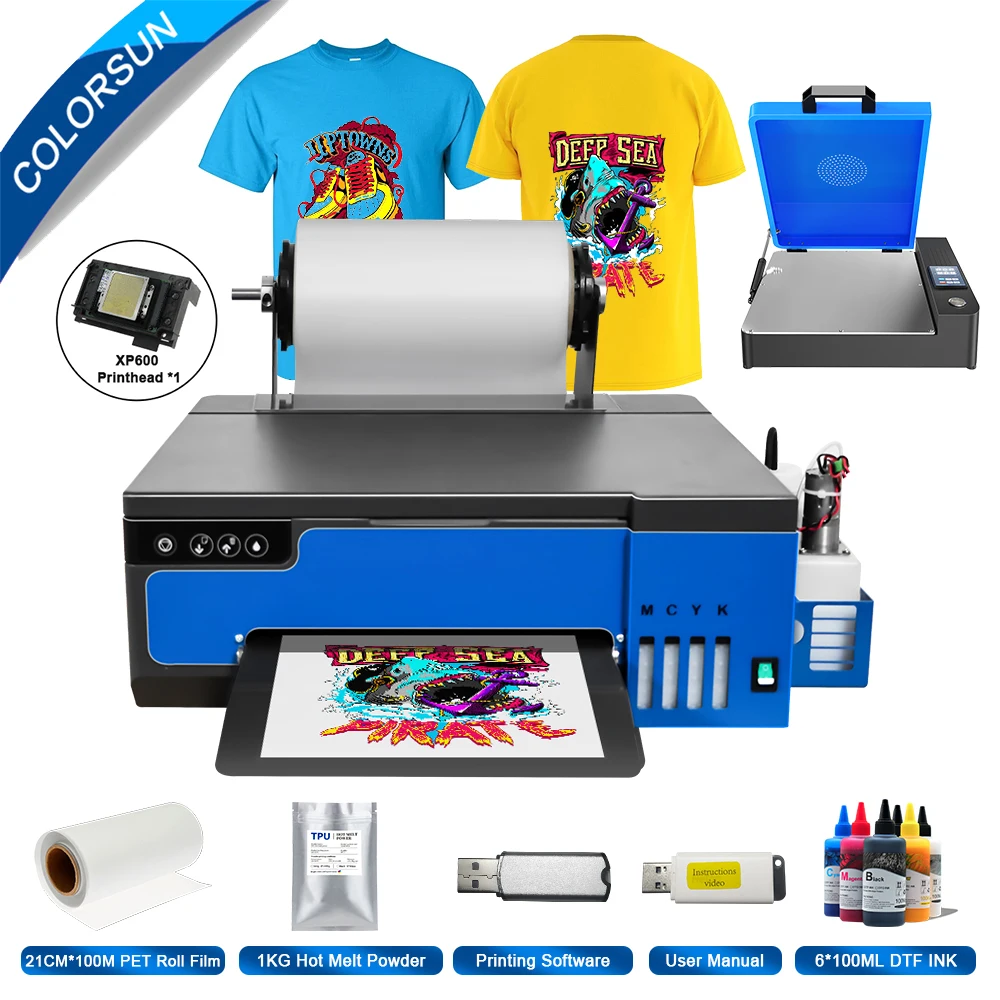 Colorsun A4 DTF Transfer Printer For Epson XP600 Cloths Printing Machine impresora DTF a4 Printer For T-shirt Hoodies