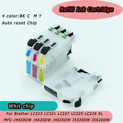 4pcs Refill Ink Cartridge with chip For Brother LC223 LC221 LC227 LC225 LC229 XL MFC-J4420DW J4620DW J4625DW J5320DW J5620DW