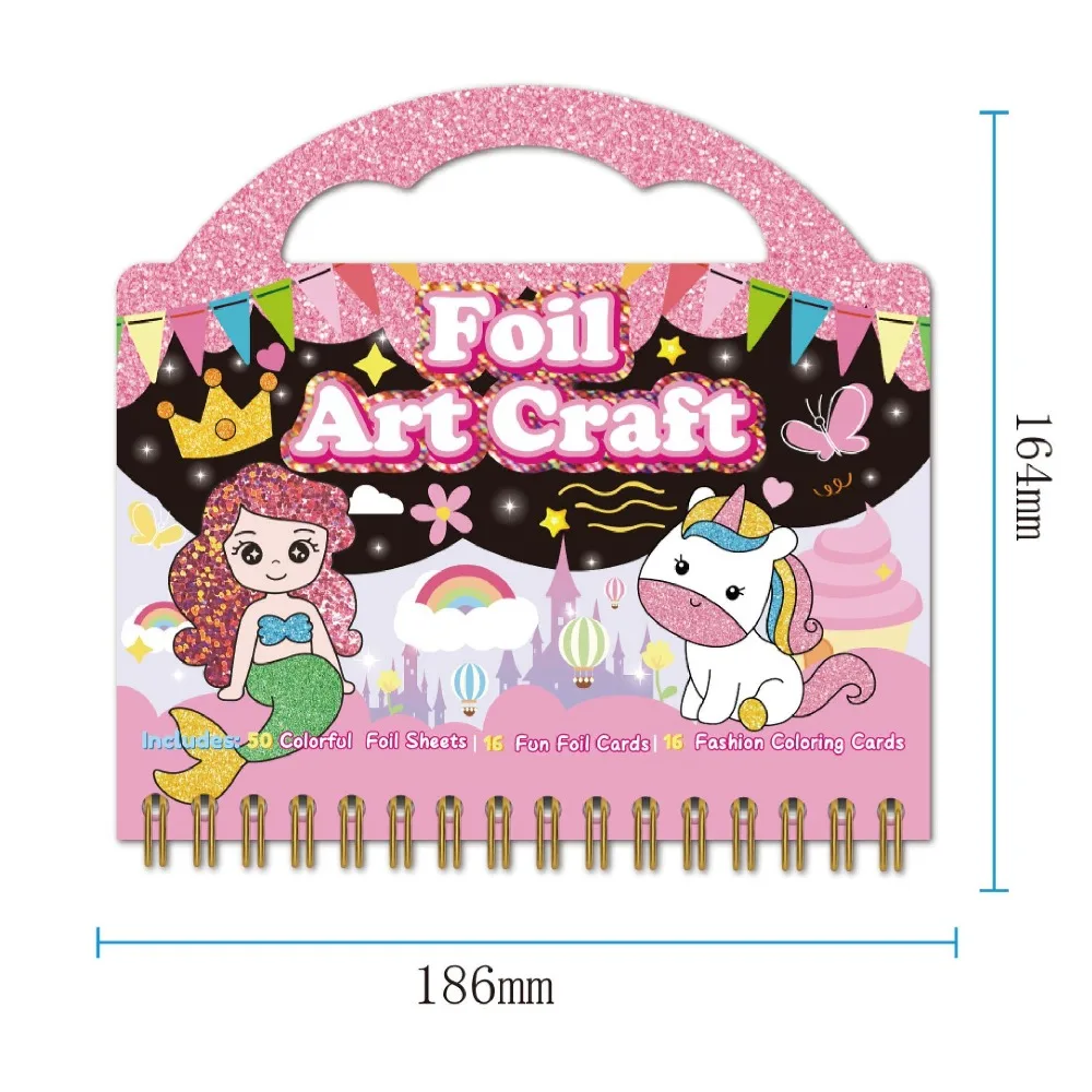 Art & Craft Activity for Kids Foil Fun Unicorns & Princess Scratch Art Book No Mess DIY Creative Activity Kit Gifts for Girls