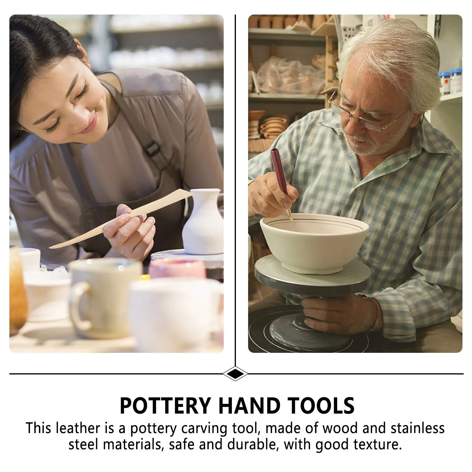 

1Set Pottery Tools Excellent Texture Practical Kit for Engraving Shaping Scraping Suitable for Beginners and Experts Ceramic