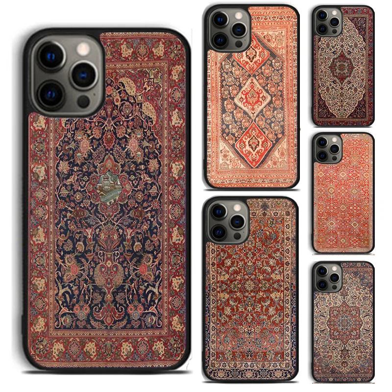 Persian Carpet Floral Pattern phone Case Cover For iPhone 15 16 14 Plus XR XS Apple 11 12 13 mini Pro Max coque