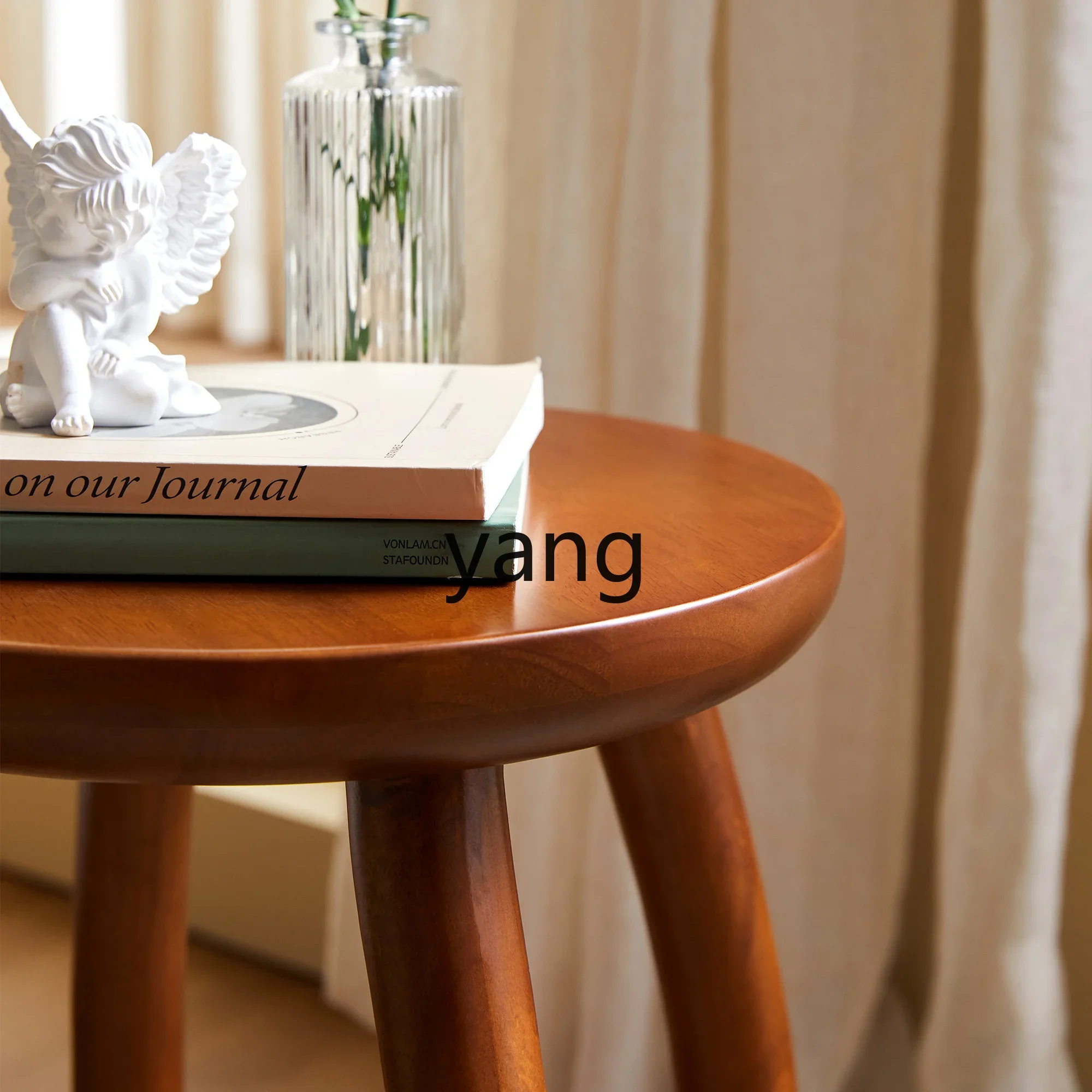 LMMbedside small round table, living room corner few solid wood stools, makeup stool, retro shoe changing stool