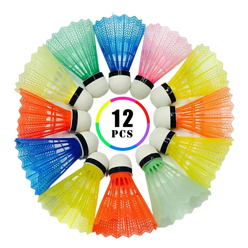 12PCS/lot Professional Foam Ball Head Plastic Badminton Colorful Shuttlecock Speedminton Badminton Accessories Sport Training