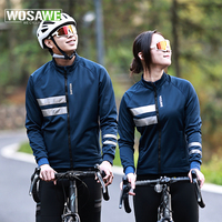 WOSAWE Winter Cycling Jacket Outdoor Warm Fleece Coat Thermal Bike Jacket Mtb Bicycle Jersey Windproof Reflective Windbreaker