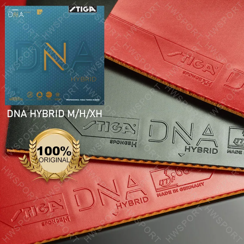 STIGA DNA HYBRID Series Накладка для настольного тенниса Профессиональный полулипкий резиновый лист для пинг-понга Гибридный M/H/XH Сделано в Gemany